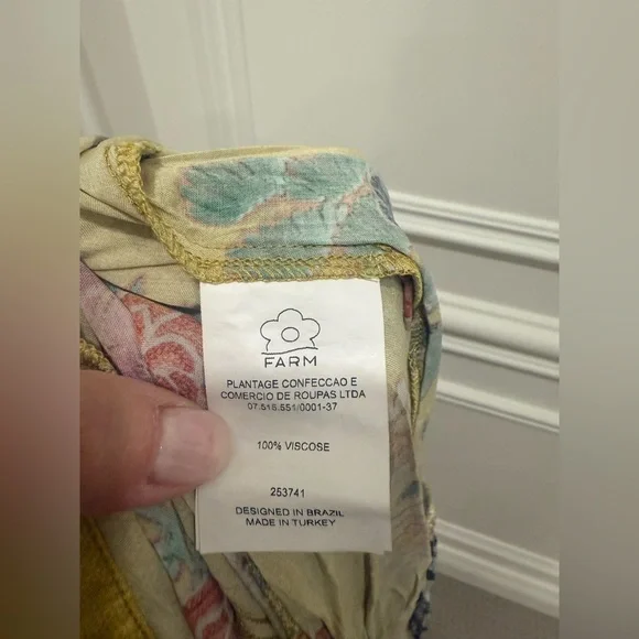 FARM rio yellow maxi wrap dress. Size medium - Picture 10 of 10